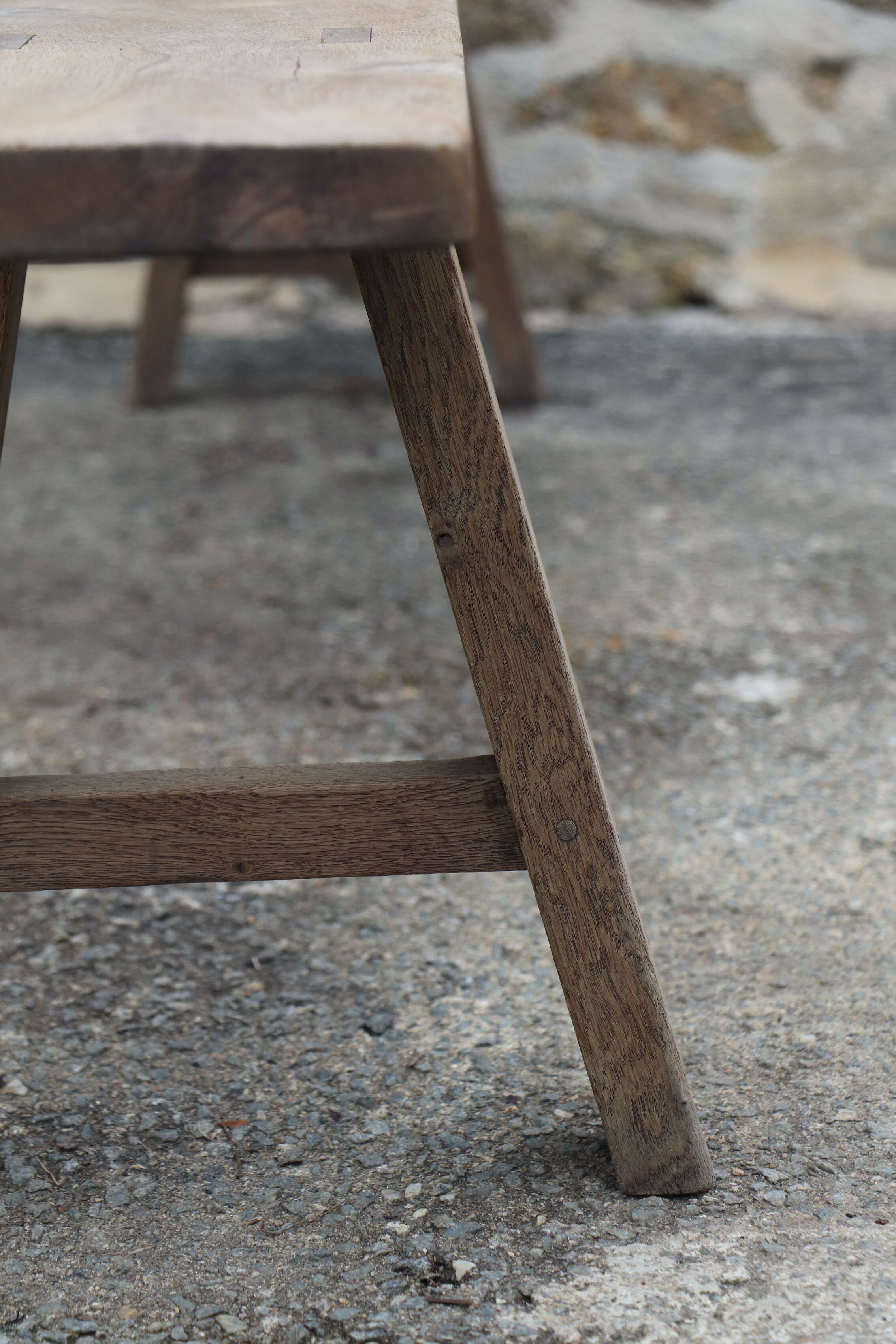 Pair of large solid wood benches XIXth