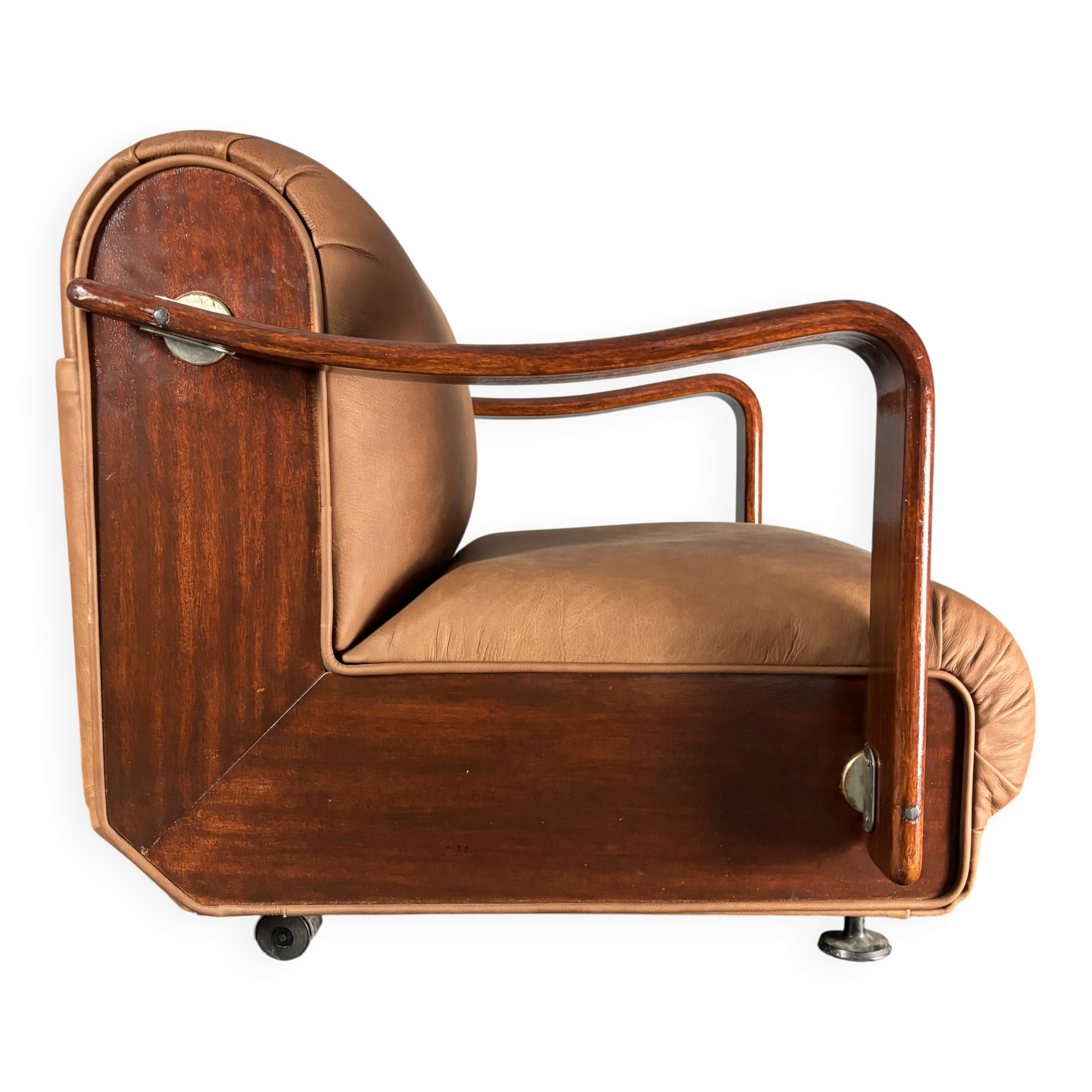 Midcentury brutalist embassy lounge or easy low club chair, 1960s