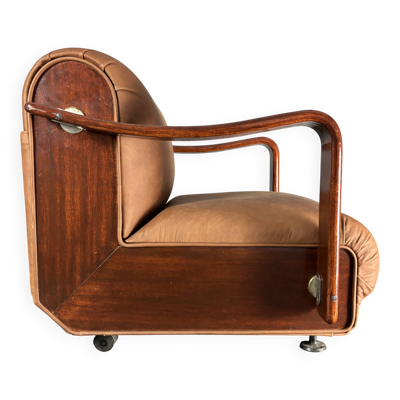 Fauteuil de salon brutaliste ou fauteuil club bas du milieu du siècle, années 1960
