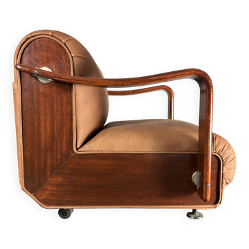 Fauteuil de salon brutaliste ou fauteuil club bas du milieu du siècle, années 1960