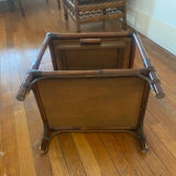 Ensemble bureau et chaise et table gigogne rotin