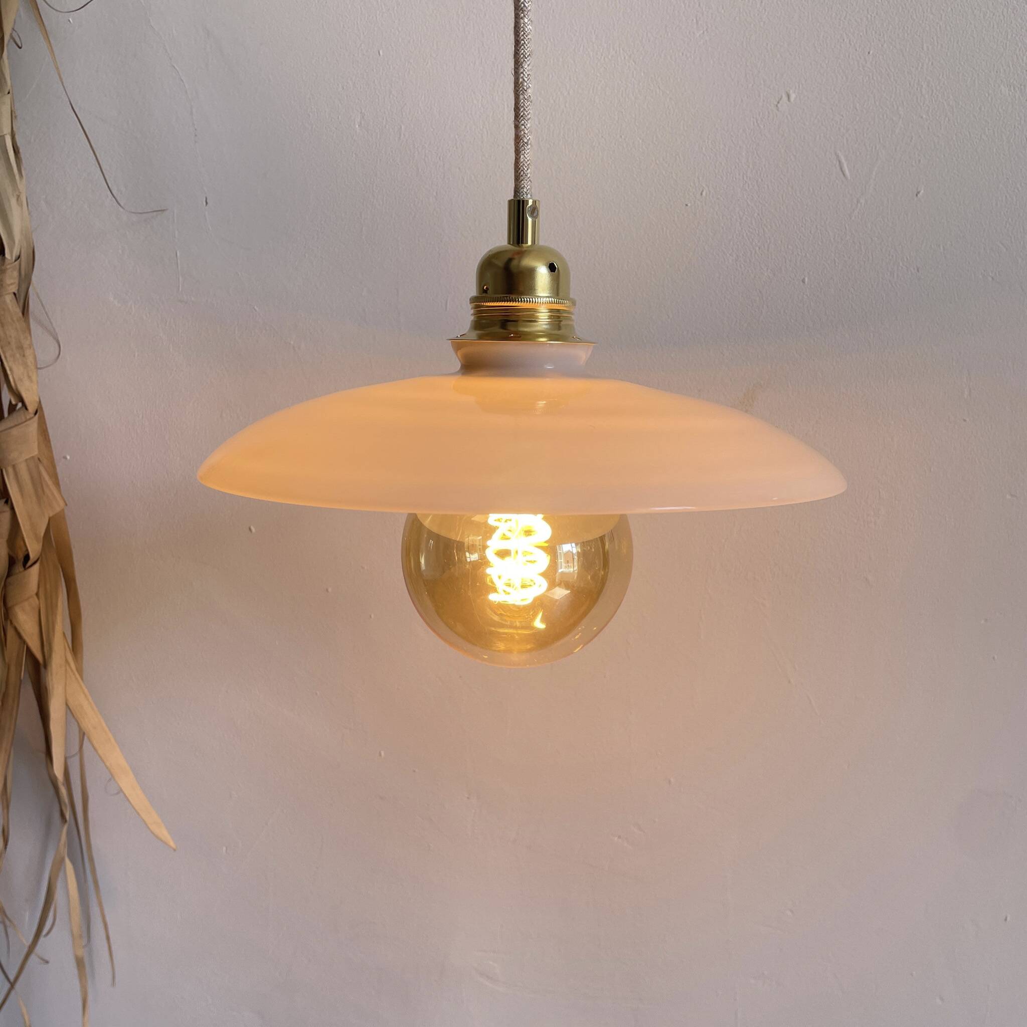 White opaline pendant light
