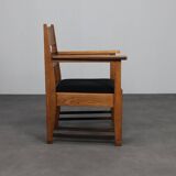 Refined pair of Art Deco armchairs in oak and Coromandel, attributed to L.O.V. Oosterbeek, 1930s