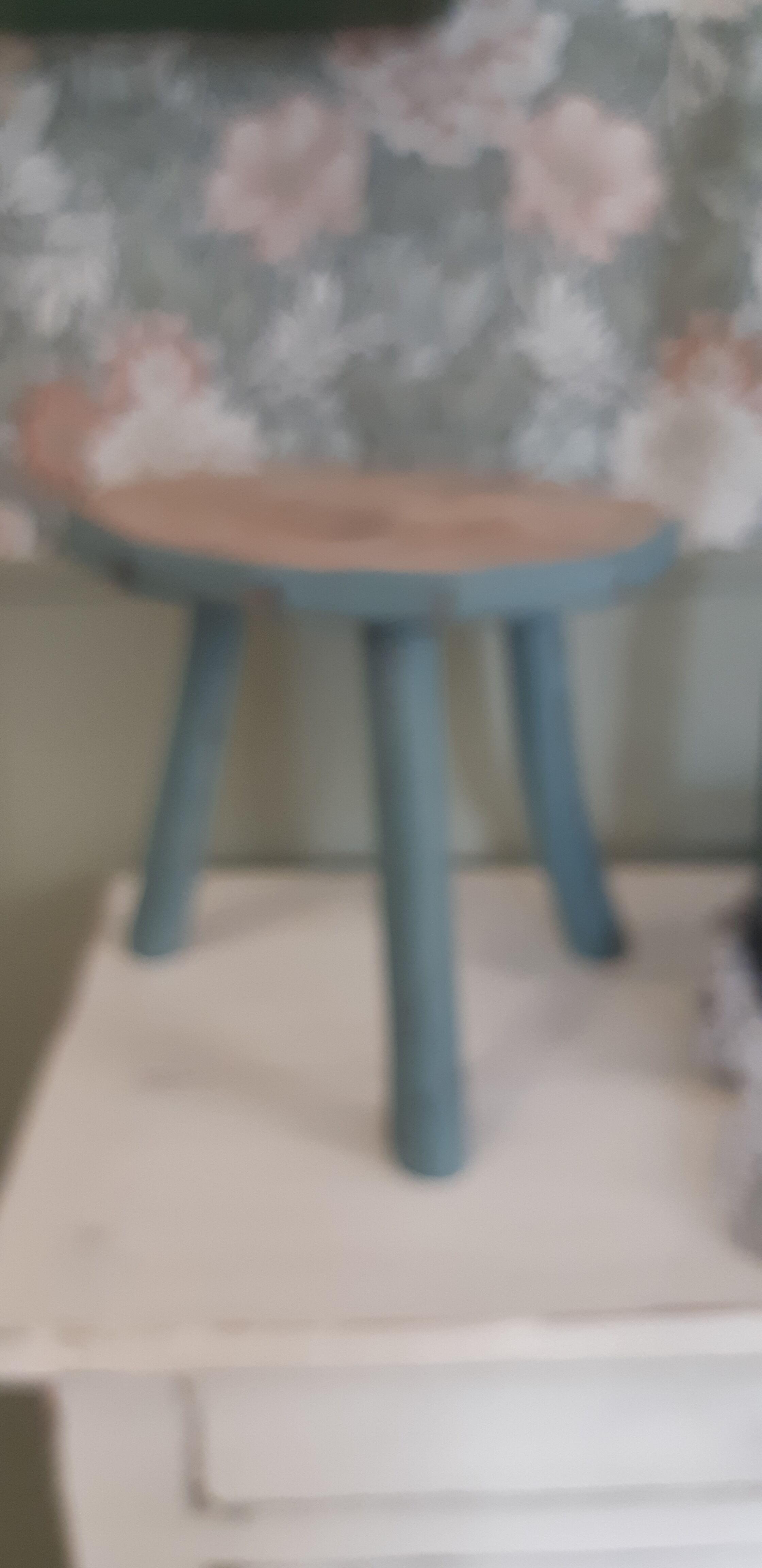 Blue tripod stool