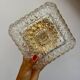 Vintage square globe wall or ceiling light in moulded glass