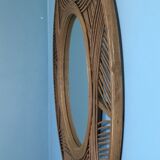 Rattan round mirror 70cm