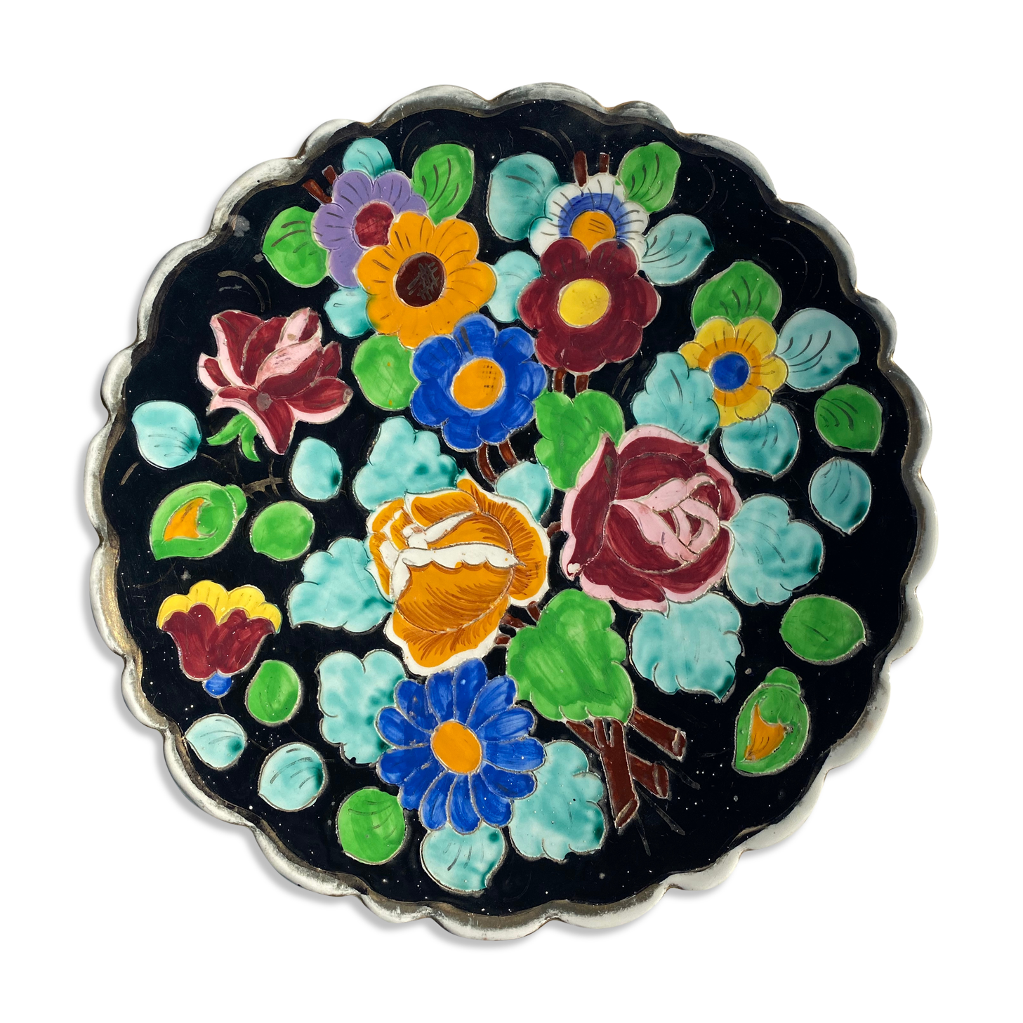 Ceramic dish azure deer Monaco 1960