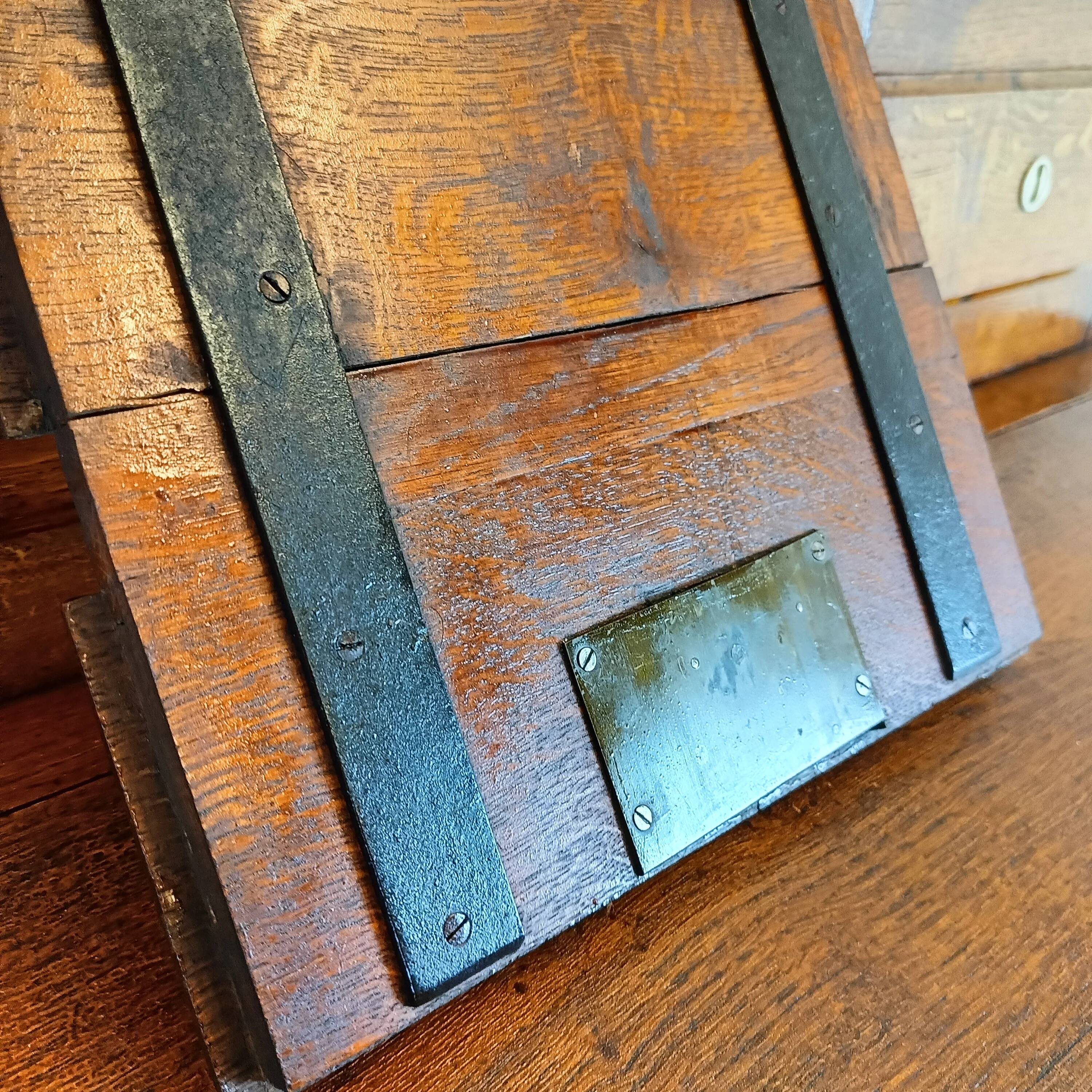 Stunning antique one of a kind notary desk with working safe bell