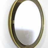 Gold Mathieu Mategot for Artimeta 1950s vintage mirror with light