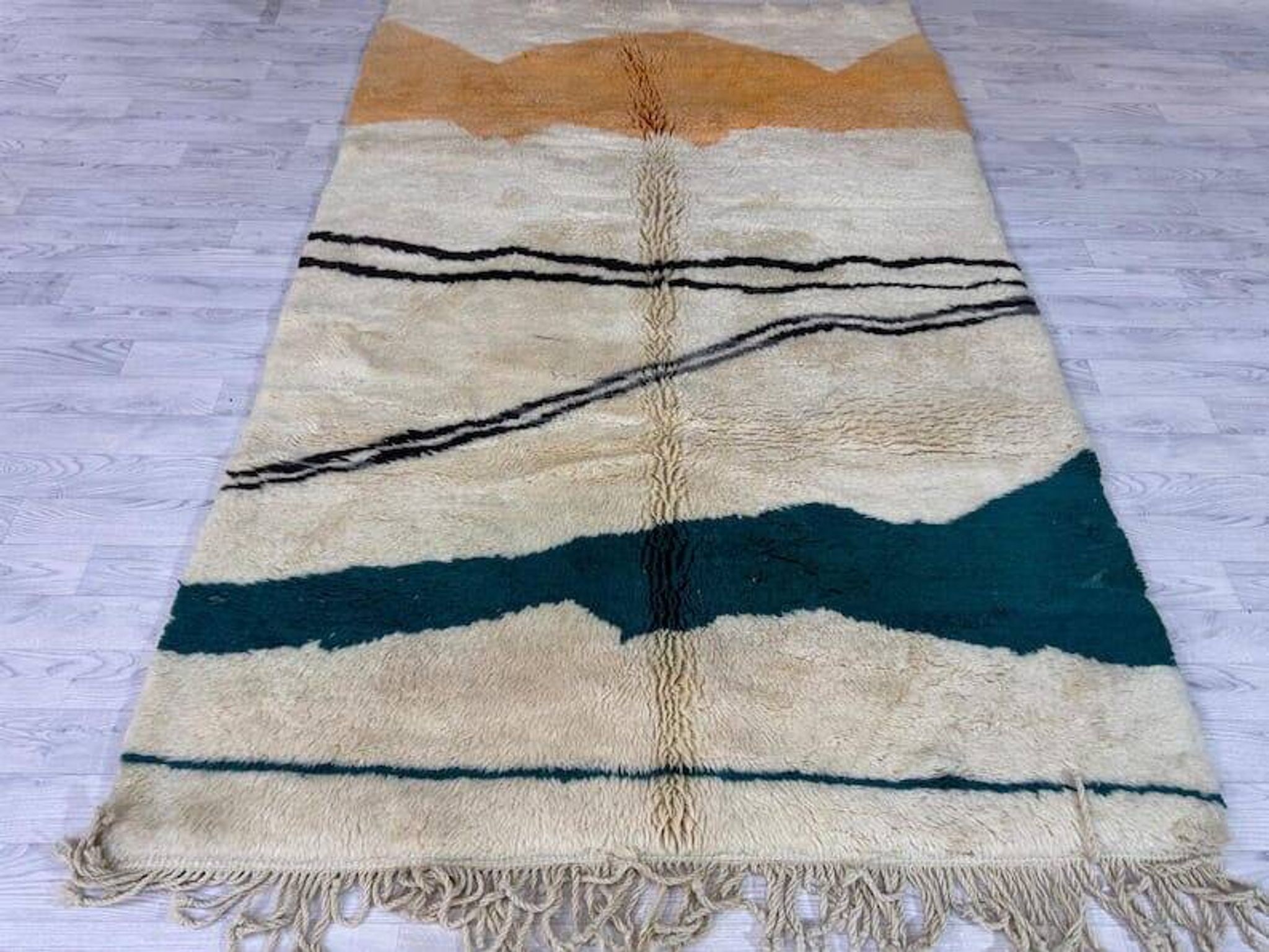 Tapis en laine fait main traditionnelle taille 100 x 200 cm