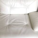 Modular sofa in white leather,