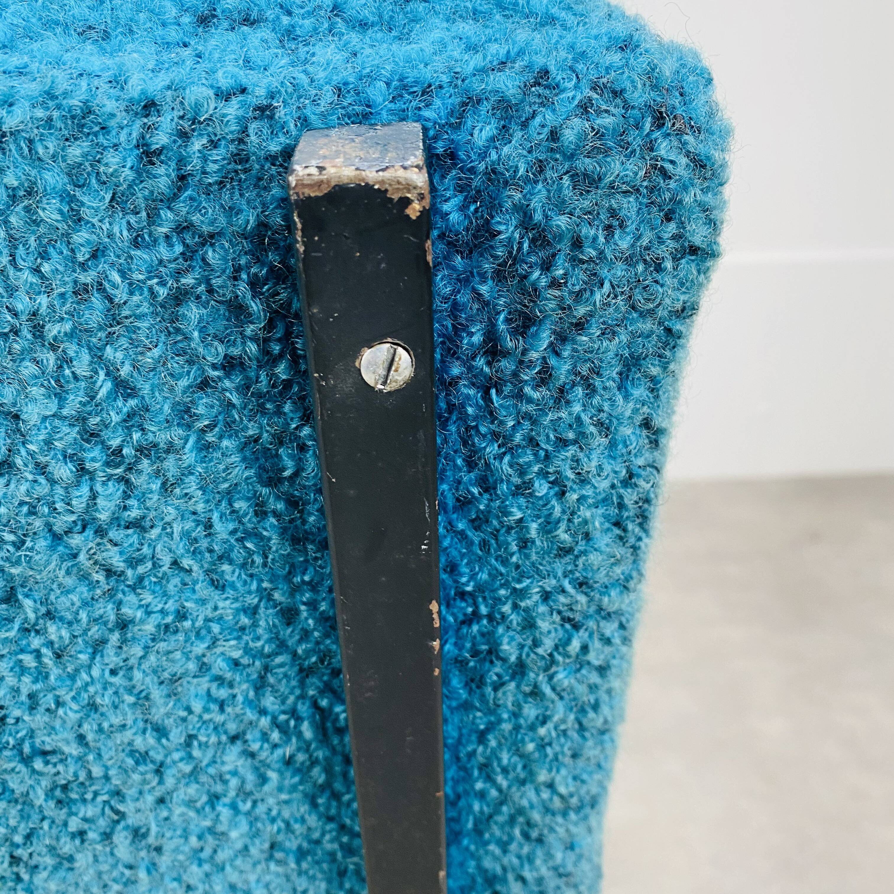Modernist heater 50s vintage blue buckle fabric