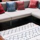 Recycled cotton handcrafted rug - Reversible - Blue