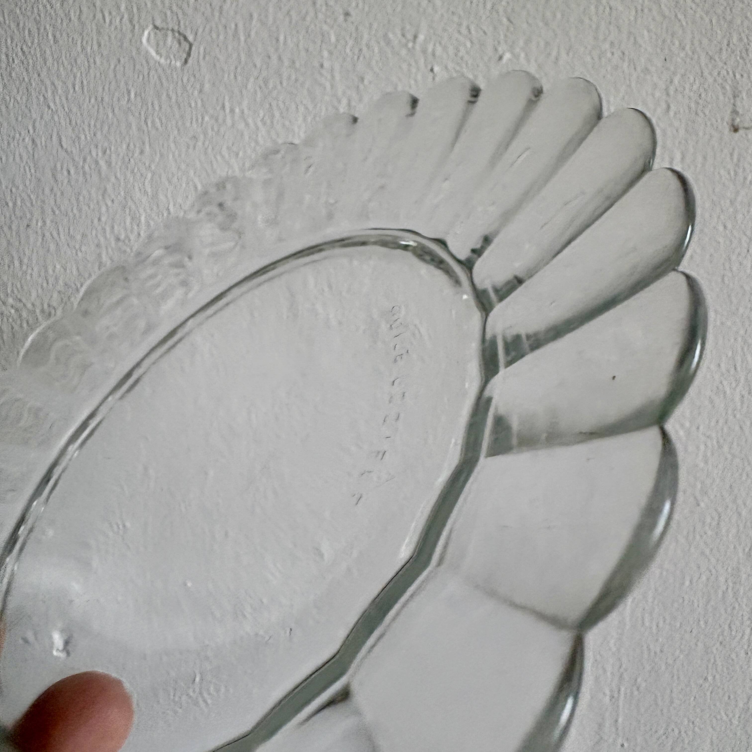 Vintage dessert service in clear glass