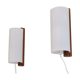 Pair of vintage Scandinavian wall lights in teak and acrylic 1970