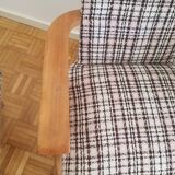 Paire de fauteuils en chêne massif, années 50