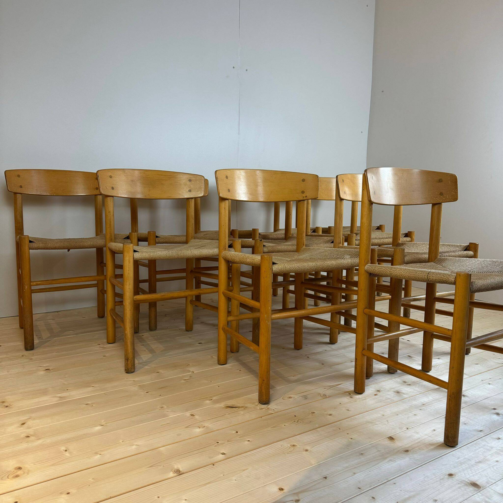 Set of ten 'J39' chairs, Børge Mogensen for FDB Møbler, 1960