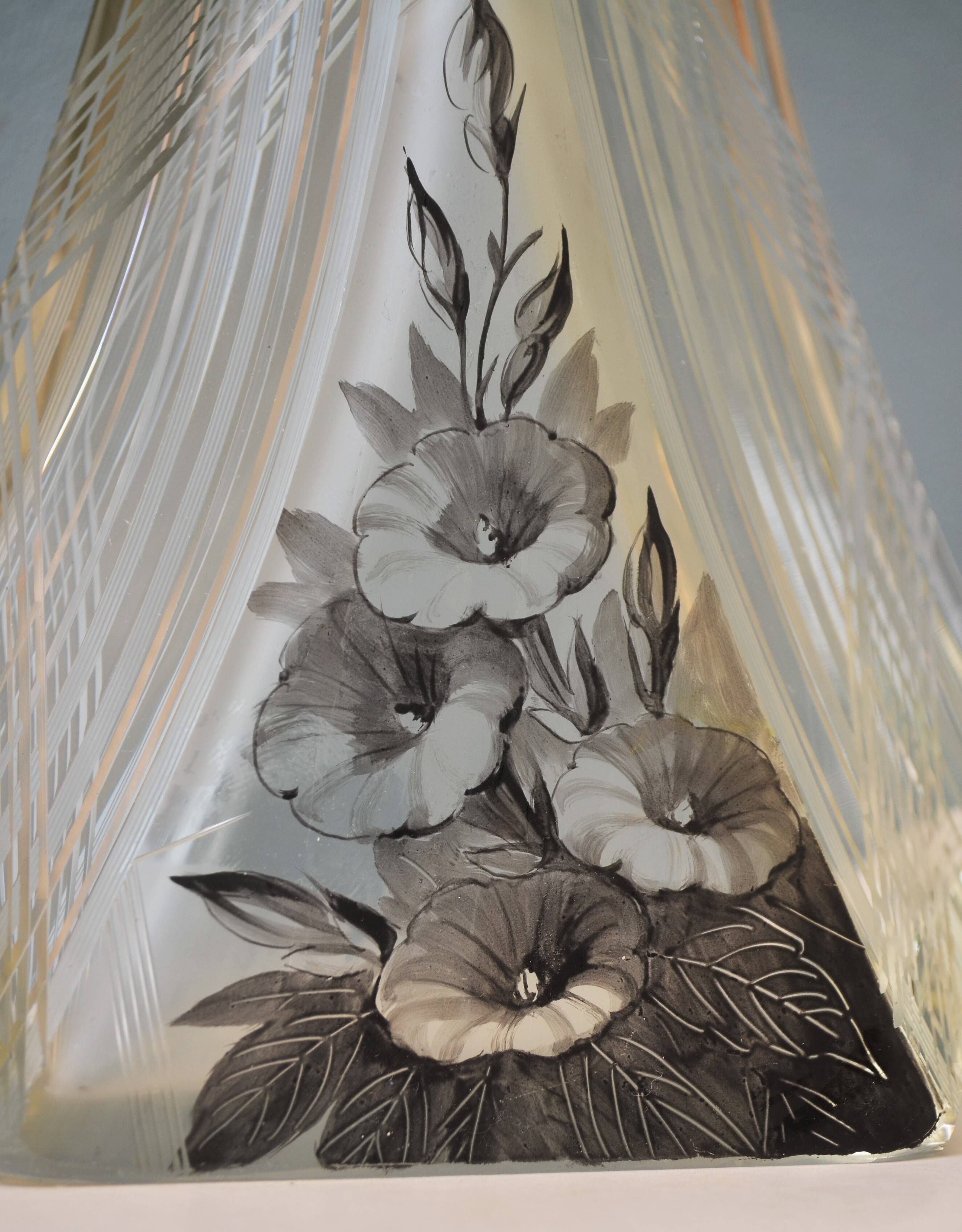 Art Deco Bohemian Czech Karl Palda Cut Glass Barware Decanter