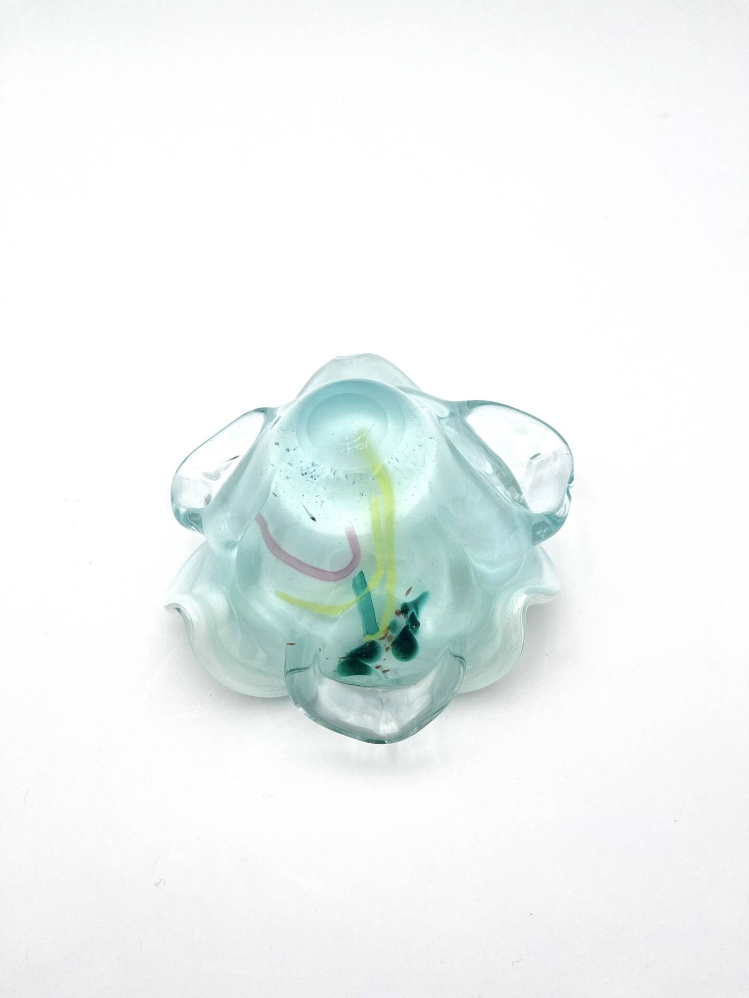 Coupe Studio Glass signée Lubomir Hora Verre Soufflé Polychrome 80s