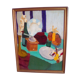 Old painting of oil painting on wood