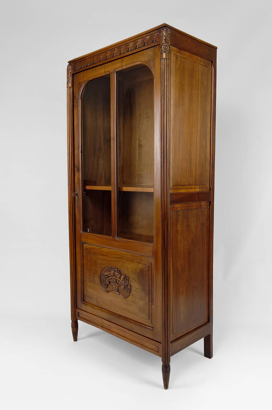 Art Deco walnut display cabinet, France, Circa 1920