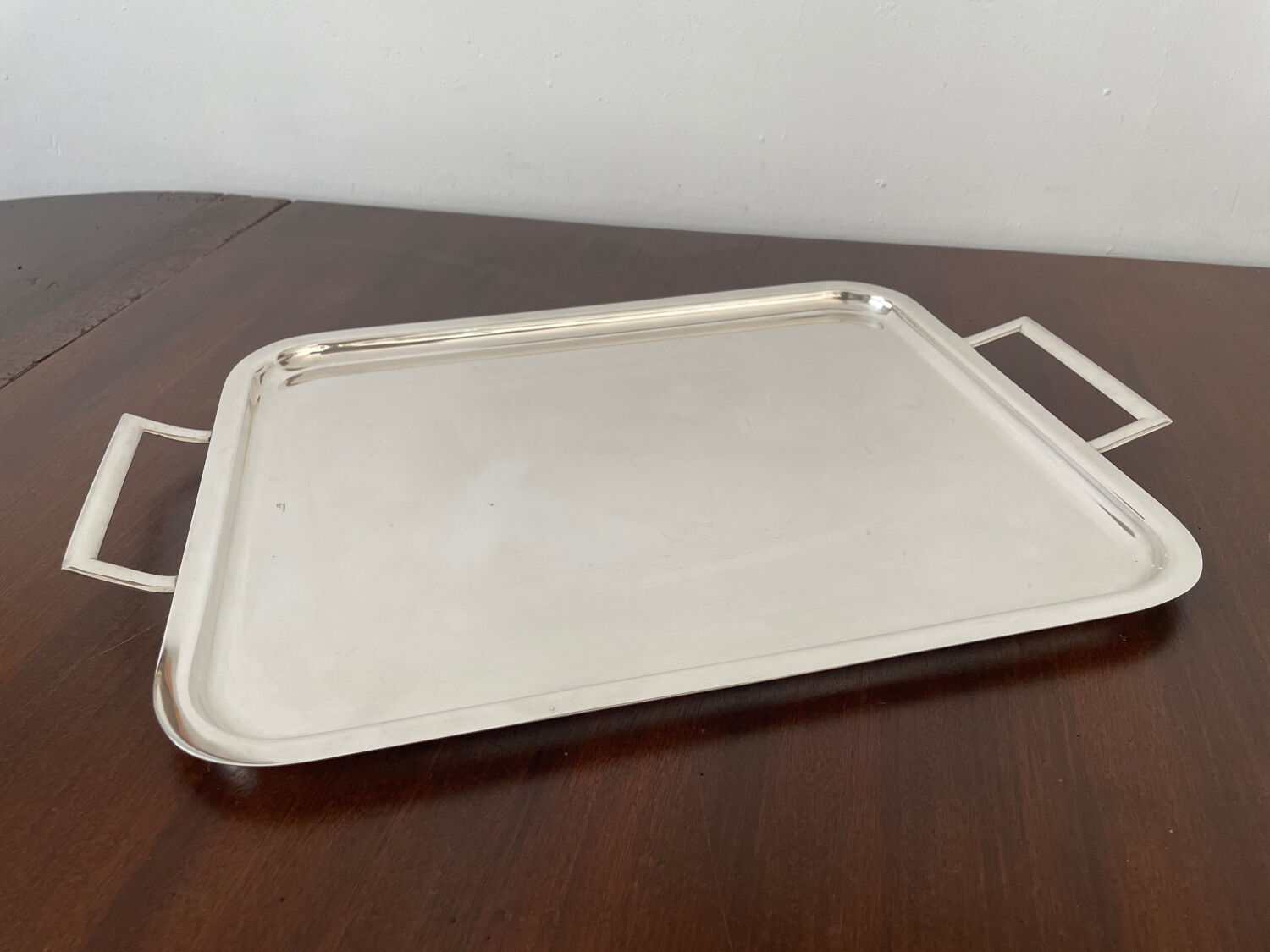 Tray in silver metal the Thistle 1950