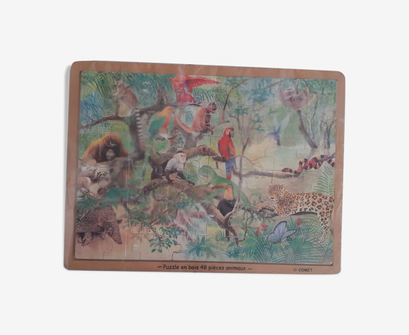 Puzzle en bois. Comet. Motif animaux jungle.