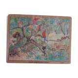 Wooden puzzle. Comet. Pattern jungle animals.