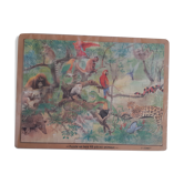 Wooden puzzle. Comet. Pattern jungle animals.