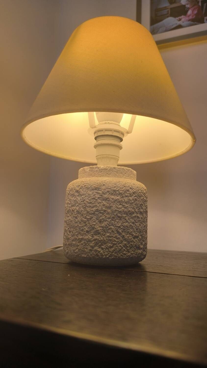 Small French lamp from the 1960s carved in stone