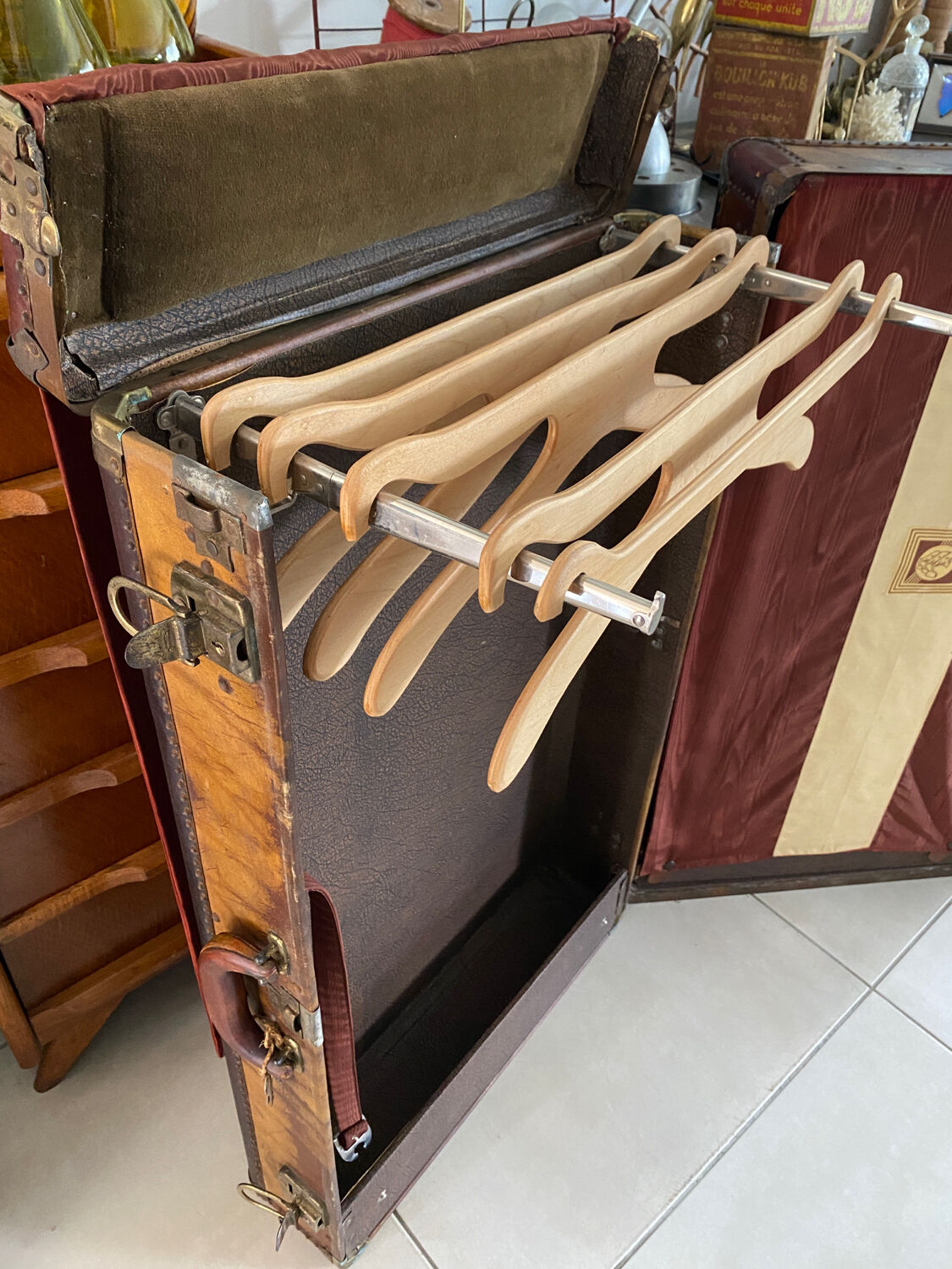 Old vintage cabin trunk