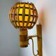 Pair of mid-century rattan wall sconces, Italy 1970s