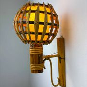 Pair of mid-century rattan wall sconces, Italy 1970s