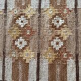 Scandinavian hand woven rolakan rug by Ingegerd Silow, Sweden