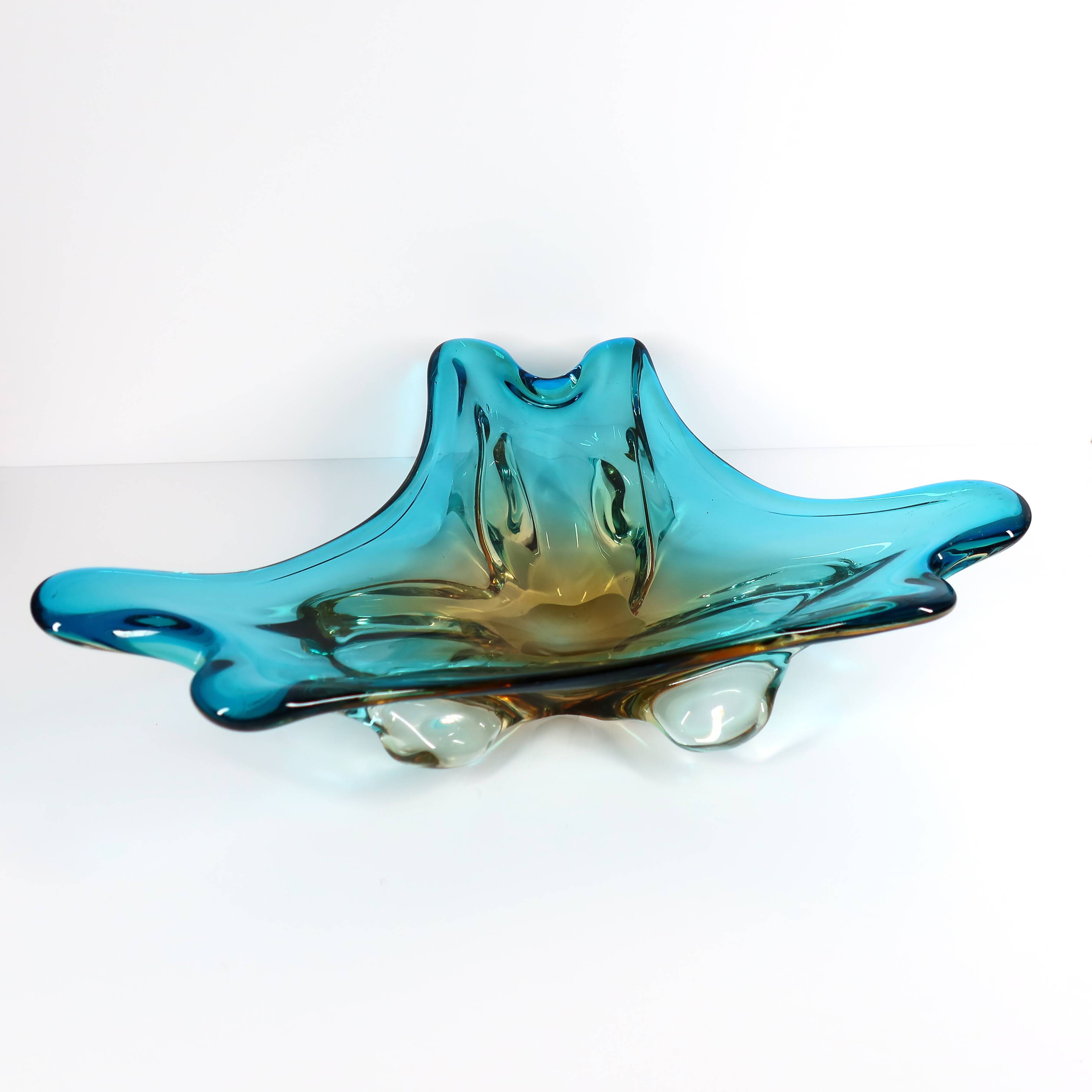 Large Murano blown glass bowl/dish, 1960s