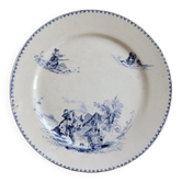 Antique flat plate Creil and Montereau Téniers service - Ironstone