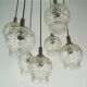 cascade PENDANT LIGHT - 7 shades - bubble glass and chrome - 1960/70s