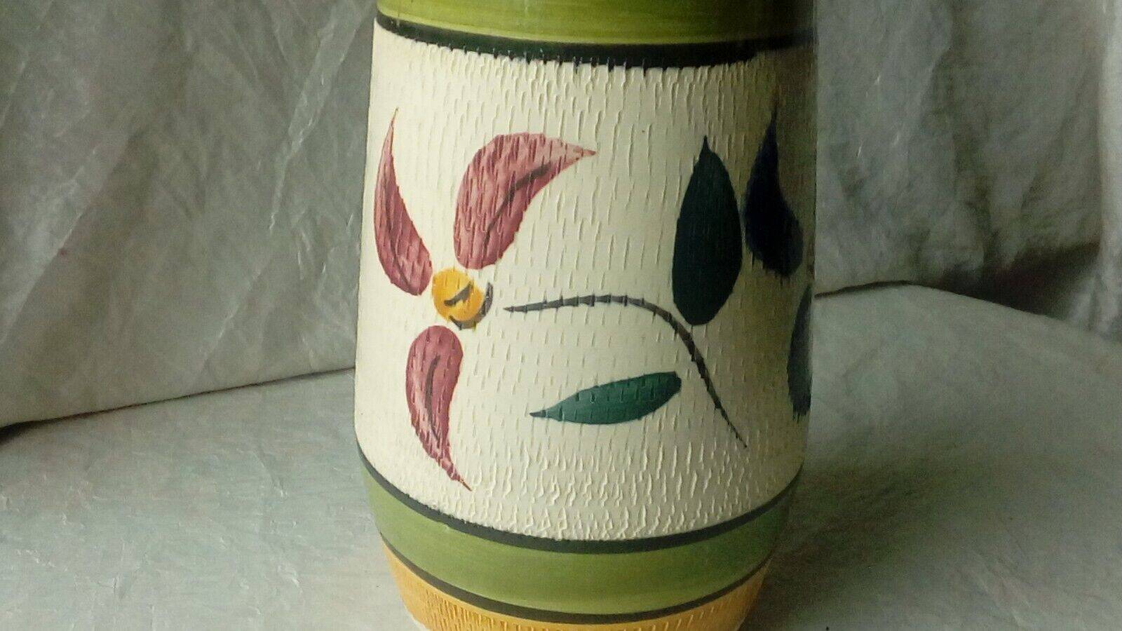 West germany ceramic vase vintage floral decor year 1960