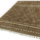 Handwoven Tribal One of a Kind 206 cm x 308 cm Brown Wool Carpet