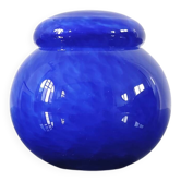 Small handcrafted cobalt blue blown glass box.