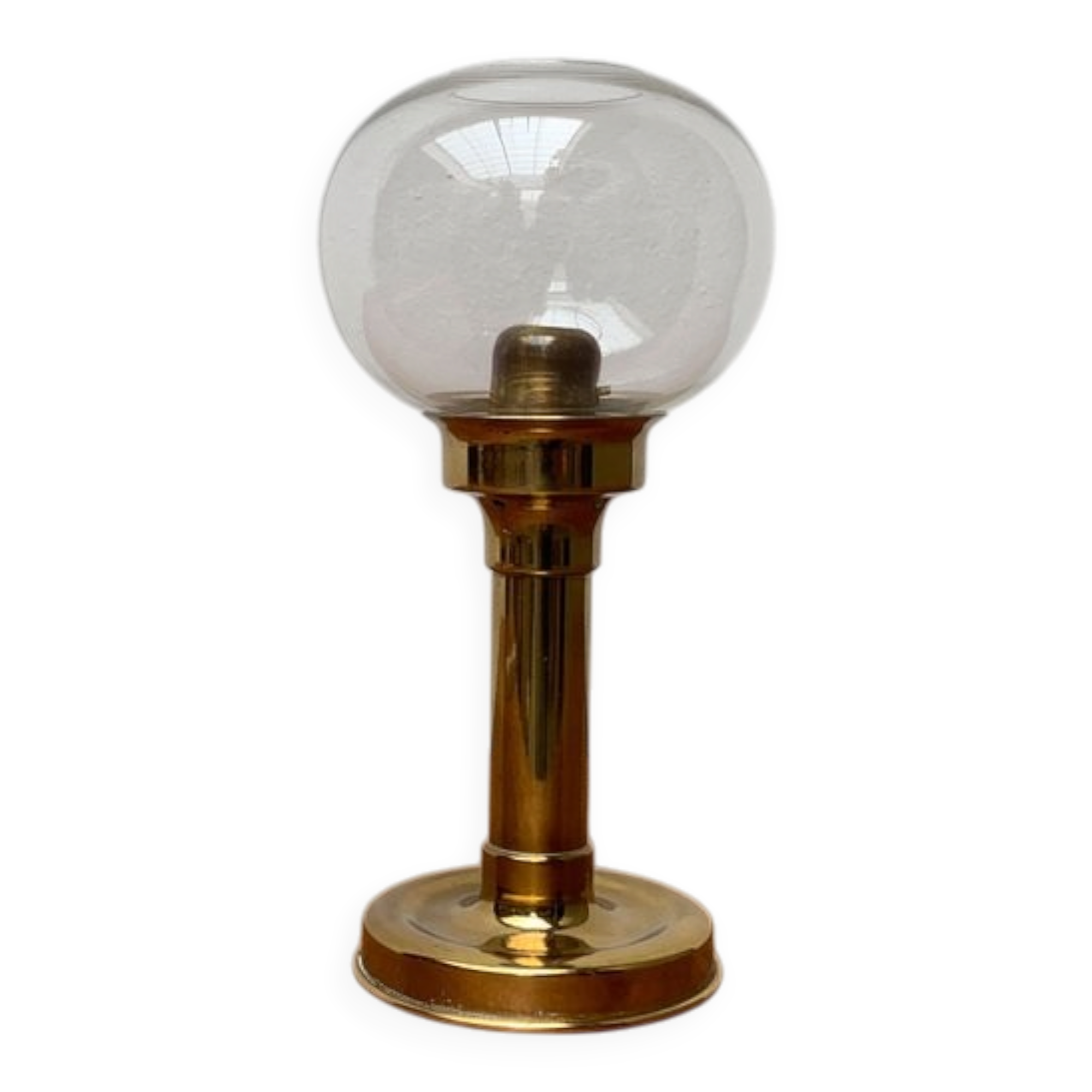 Brass and glass candle holder by Harald Buchrucker, mid-century, 1960s.