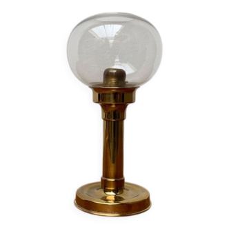 Brass and glass candle holder by Harald Buchrucker, mid-century, 1960s.