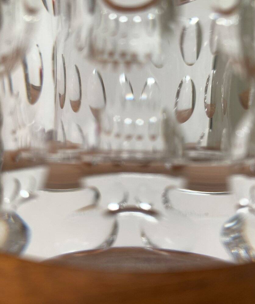 Vintage crystal glass chandelier by Oleg Cassini