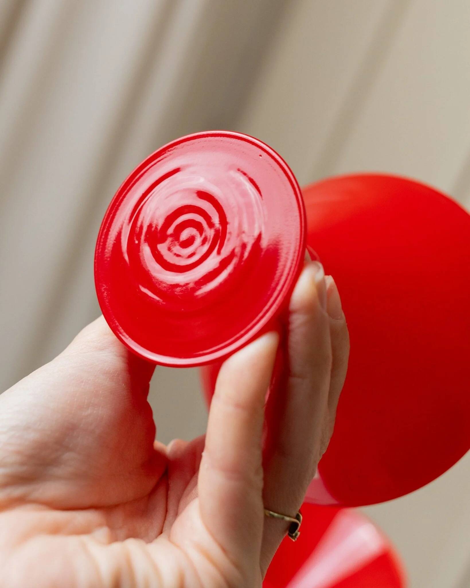 Six Red Glass Joy by Leonardo Drinking Glasses - Postmodern Memphis Style, 1980s Italian Vintage Glassware