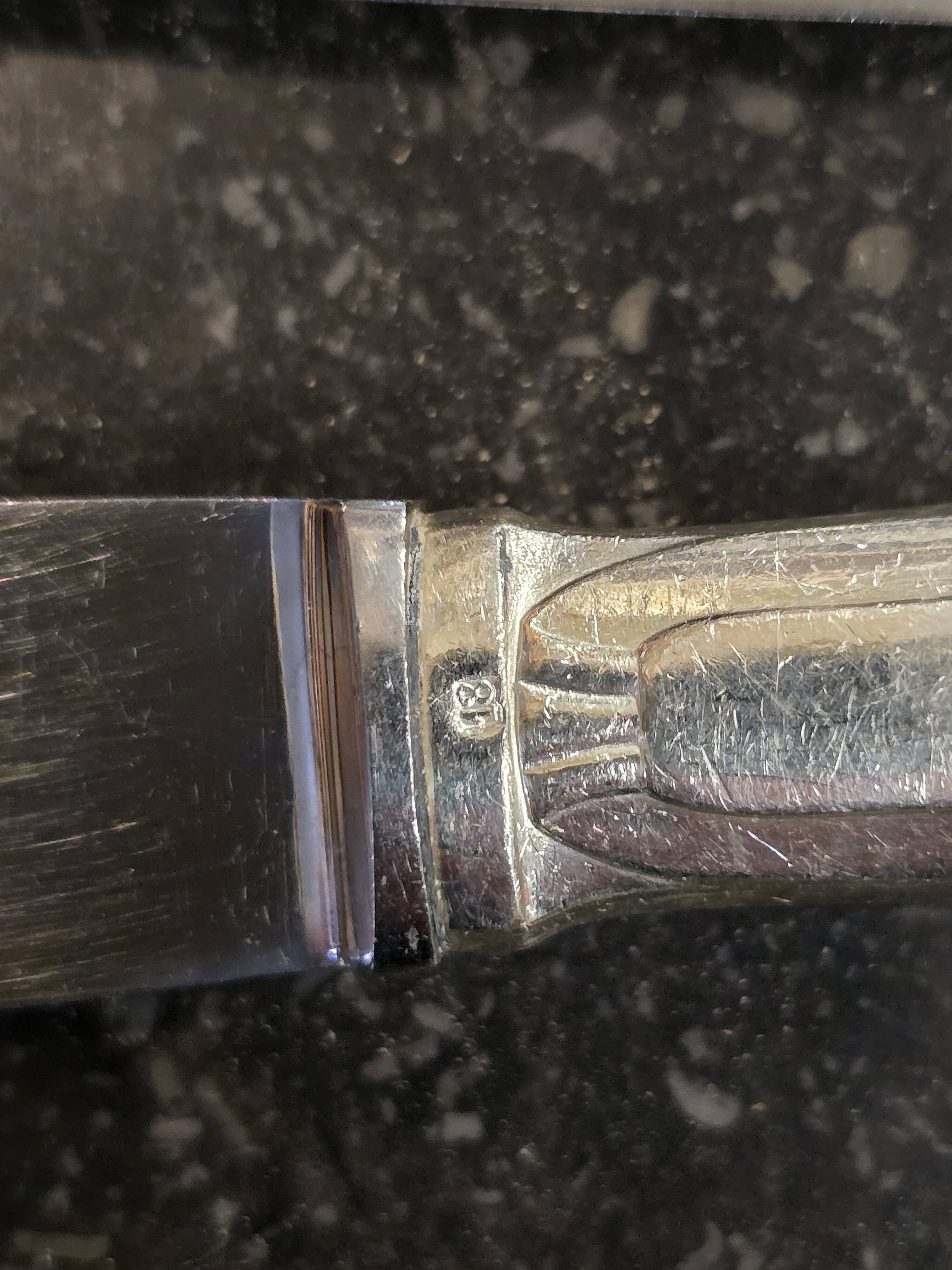 12 Art Deco knives in silver metal mid-20th century with its box