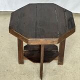 Pedestal table or small octagonal side table quadripod base with modernist spacer