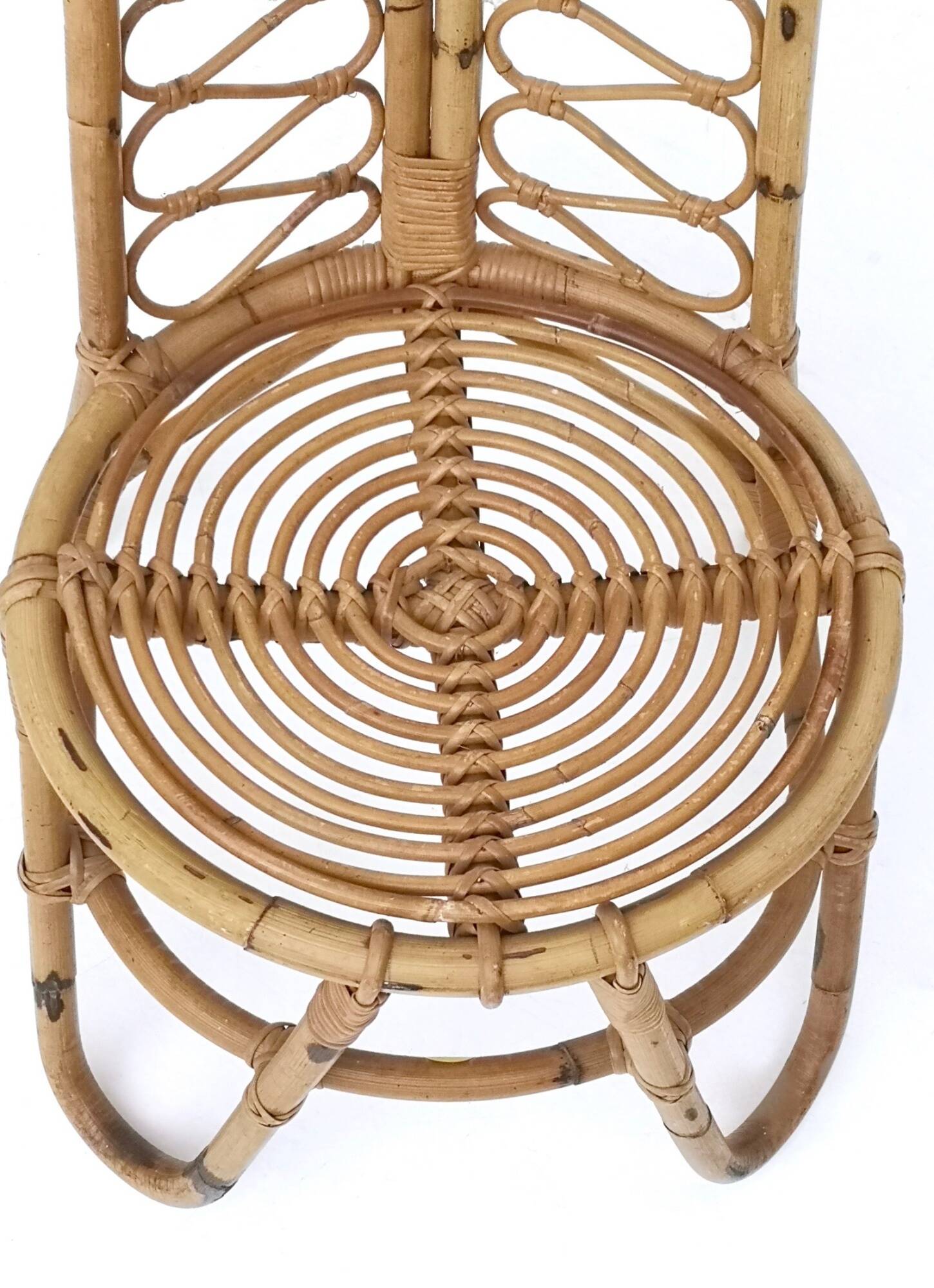 Ensemble de trois chaises de jardin en bambou, Italie