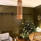 Large wicker pendant light