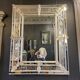 Barovier & Toso Murano, mirror with engraved borders, early 20th century.