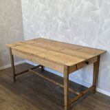 Solid wood farmhouse table, stripped and varnished